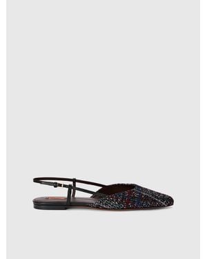 Missoni Check Sequins Patterned Clogs - White