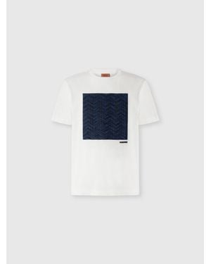 Missoni Cotton Jersey Crewneck T-Shirt With Insert - Blue