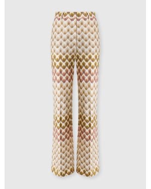 Missoni Straight-Leg Viscose Lamé Trousers With Lace Motif - Natural