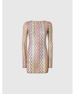 Missoni Long-Sleeved T-Shirt With Irregular Zig Zag Print - White