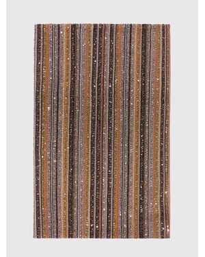 Missoni Ribbed Lamé Viscose Stole With Sequins - Brown