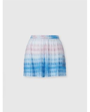 Missoni Lace Shorts With Iconic Zig Zag Pattern - Blue