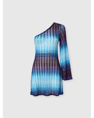 Missoni Copricostume Corto Monospalla, Donna, Taglia - Blu