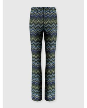 Missoni Snake Motif Viscose Flare Pants - Blue