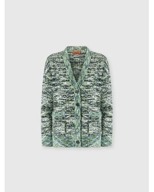 Missoni Oversize-Cardigan Mit Aufgesetzten Taschen Und 3D-Struktur, Damen, Größe - Grün