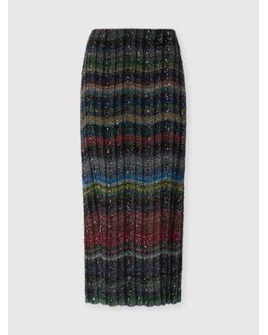 Missoni Gonna Lunga A Tubo Con Motivo Onda, Donna, Taglia - Nero