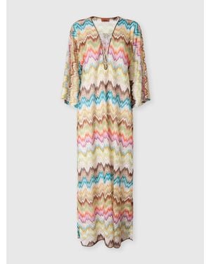 Missoni Caftan Cover-Up With Irregular Zig Zag Print - Multicolor