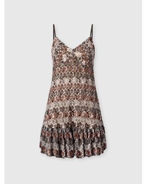 Missoni Mini Dress With Lace Ruffles - White