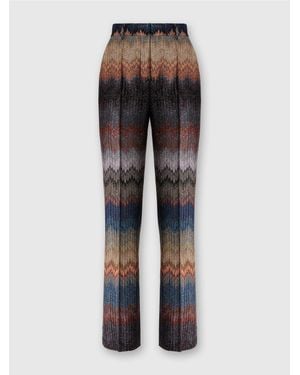 Missoni Trumpet Trousers With Snake Pattern - Blue