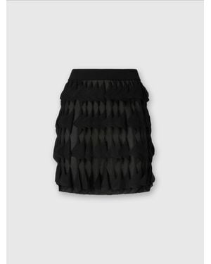 Missoni Short Skirt With Geometric Tiers - Black
