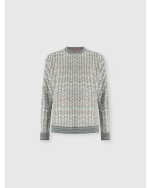 Missoni Cashmere And Viscose Zig Zag Pullover - Blue