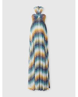 Missoni Sleeveless Ruffle Dress, Multicolored - Blue