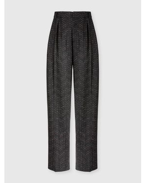 Missoni Wide-Leg Trousers With Greek Key Motif - Black