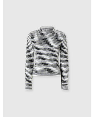 Missoni Mock Neck Sweater With Flame Pattern - White