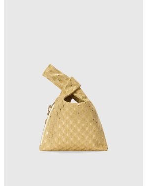 Missoni Bolso De Mano En Piel Y Viscosa, Mujer, Talla - Metálico