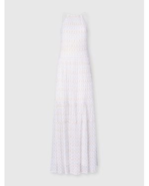 Missoni Long Dress With Lace Motif And Open Back - White