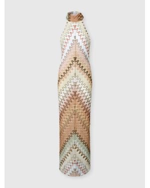 Missoni Long Dress With Halterneck Neckline - White