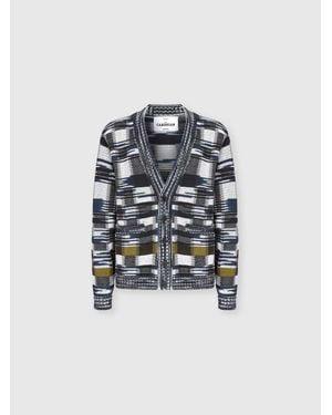 Missoni Cotton-Blend Cardigan With Check Pattern - White