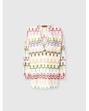 Missoni Oversized Korean-Style Lace Blouse - White