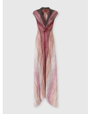 Missoni Long Dress With Sculptural Knot - Pink