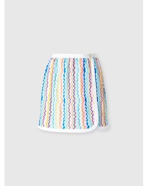 Missoni Minigonna A Portafoglio Con Motivo A Zig Zag, Donna, Taglia - Blu