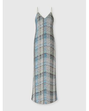 Missoni Long Dress With Side Slit - Blue