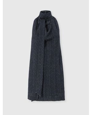 Missoni Sleeveless Mini Dress With Scarf Collar - Blue