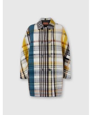 Missoni Double-Breasted Caban With Check Pattern - White
