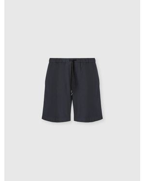 Missoni Cotton Canvas Bermuda Shorts With Zigzag Insert - Blue
