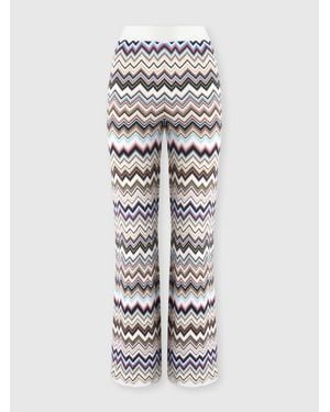 Missoni Straight-Leg Viscose And Wool Chevron Trousers - White