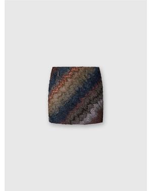 Missoni Pleated Mini Skirt With Snake Pattern - Black