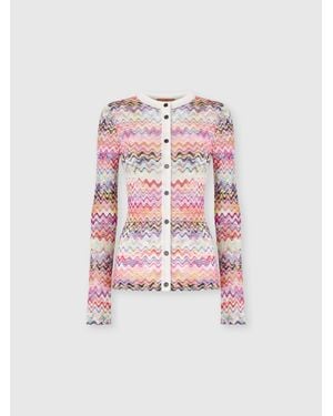 Missoni Slim-Fit Crewneck Buttoned Cardigan - Pink