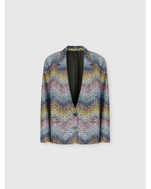 Missoni Oversized Single-Breasted Blazer - Blue