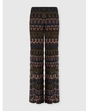 Missoni Viscose Lamé Pants With Arabesque Motif - Black