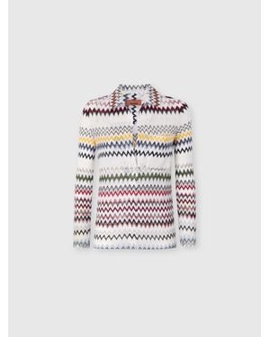 Missoni Zigzag Cotton And Viscose Blouse With V-Neckline - White