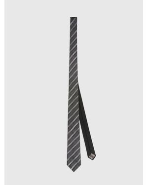 Missoni Lamé Silk Tie - White