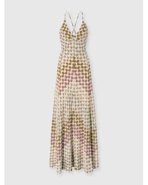 Missoni Long Viscose Lamé Dress With Crossed Straps - Metallic