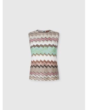Missoni Sleeveless Crew-Neck Top - White