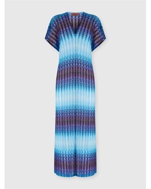 Missoni Long Cover-Up With V-Neck - Blue