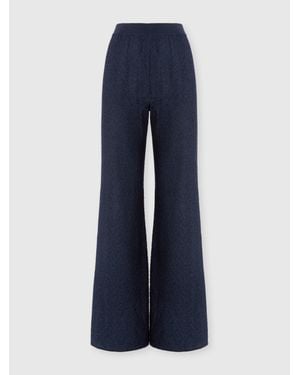 Missoni Chevron Lamé Knit Trousers - Blue