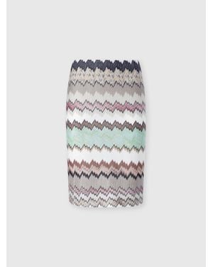 Missoni Viscose Lamé Midi Skirt With Slit - White