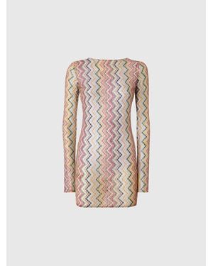Missoni Long-Sleeved T-Shirt With Irregular Zig Zag Print - White