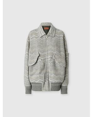 Missoni Oversized Cashmere And Viscose Bomber - Grey