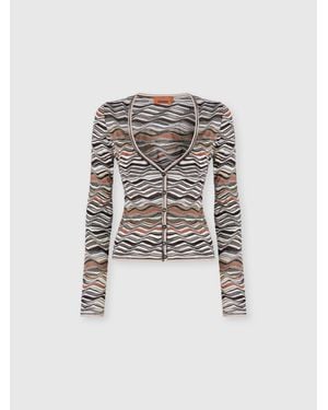 Missoni Buttoned Cardigan With Wave Pattern - White