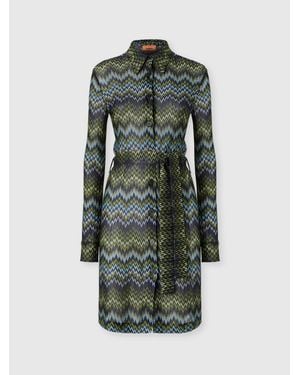 Missoni Midi-Hemdkleid Aus Viskose, Größe - Mehrfarbig
