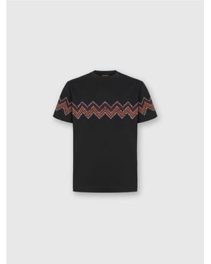 Missoni T-Shirt With Maxi Chevron Insert - Black