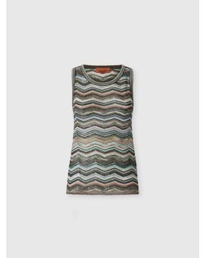 Missoni Sleeveless Chevron Viscose-Blend Top - Multicolor