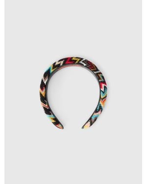 Missoni Gepolstertes Haarband Aus Wollmischung Mit Zickzack-Muster, Damen, Größe - Blau
