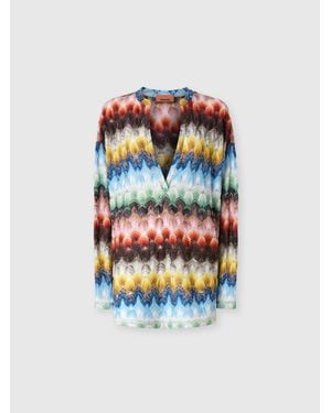 Missoni Oversized Blouse With Deep V-Neckline - White