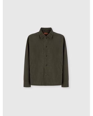 Missoni Cotton Canvas Overshirt With Zigzag Collar Detail - Green